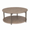 Jesy Coffee Table | 43" Round Top with Lower Shelf | Natural Brown