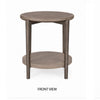 Jesy Side End Table | 27" Round Top | Lower Shelf | Natural Brown