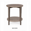 Jesy Side End Table | 27" Round Top | Lower Shelf | Natural Brown