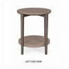 Jesy Side End Table | 27" Round Top | Lower Shelf | Natural Brown