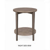 Jesy Side End Table | 27" Round Top | Lower Shelf | Natural Brown