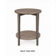 Jesy Side End Table | 27" Round Top | Lower Shelf | Natural Brown