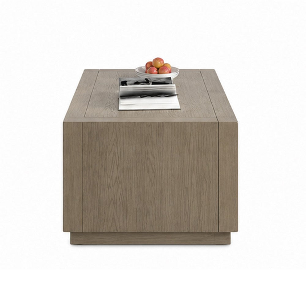 Dane Coffee Table | 48" Cubic | Open Shelf | Natural Oak Gray Finish