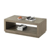Dane Coffee Table | 48" Cubic | Open Shelf | Natural Oak Gray Finish