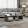 Dane Coffee Table | 48" Cubic | Open Shelf | Natural Oak Gray Finish