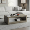 Dane Coffee Table | 48" Cubic | Open Shelf | Natural Oak Gray Finish