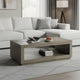 Dane Coffee Table | 48" Cubic | Open Shelf | Natural Oak Gray Finish