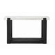 Sane Sofa Console Table | 50" White Faux Marble Top with Shelf | Black