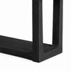 Sane Sofa Console Table | 50" White Faux Marble Top with Shelf | Black