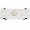 Sane Sofa Console Table | 50" White Faux Marble Top with Shelf | Black