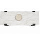 Sane Sofa Console Table | 50" White Faux Marble Top with Shelf | Black