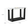 Sane Sofa Console Table | 50" White Faux Marble Top with Shelf | Black