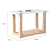 Sane Console Sofa Table | 50" White Faux Marble Top with Shelf | Brown