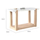 Sane Console Sofa Table | 50" White Faux Marble Top with Shelf | Brown