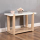 Sane Console Sofa Table | 50" White Faux Marble Top with Shelf | Brown