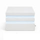 Lesi Coffee Table | 47" Glass Top | 2 Drawers | LED Glam White