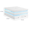 Lesi Coffee Table | 47" Glass Top | 2 Drawers | LED Glam White