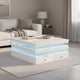 Lesi Coffee Table | 47" Glass Top | 2 Drawers | LED Glam White
