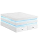 Lesi Cocktail Table | 39" Glass Top | 2 Drawers | LED Glam White
