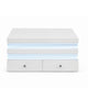 Lesi Cocktail Table | 39" Glass Top | 2 Drawers | LED Glam White