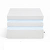 Lesi Cocktail Table | 39" Glass Top | 2 Drawers | LED Glam White