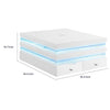 Lesi Cocktail Table | 39" Glass Top | 2 Drawers | LED Glam White