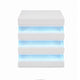 Lesi Side End Table | 20" Glass Top | 2 Drawers | LED Glam White