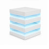 Lesi Side End Table | 20" Glass Top | 2 Drawers | LED Glam White