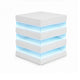 Lesi Side End Table | 20" Glass Top | 2 Drawers | LED Glam White