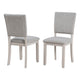 Sesa 4pc Dining Chair Set | Gray Upholstered Seat & Back | White Wood