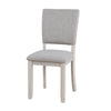 Sesa 4pc Dining Chair Set | Gray Upholstered Seat & Back | White Wood