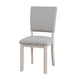 Sesa 4pc Dining Chair Set | Gray Upholstered Seat & Back | White Wood