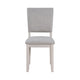 Sesa 4pc Dining Chair Set | Gray Upholstered Seat & Back | White Wood