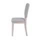 Sesa 4pc Dining Chair Set | Gray Upholstered Seat & Back | White Wood
