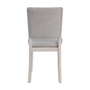 Sesa 4pc Dining Chair Set | Gray Upholstered Seat & Back | White Wood