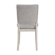 Sesa 4pc Dining Chair Set | Gray Upholstered Seat & Back | White Wood
