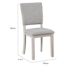 Sesa 4pc Dining Chair Set | Gray Upholstered Seat & Back | White Wood