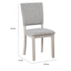 Sesa 4pc Dining Chair Set | Gray Upholstered Seat & Back | White Wood