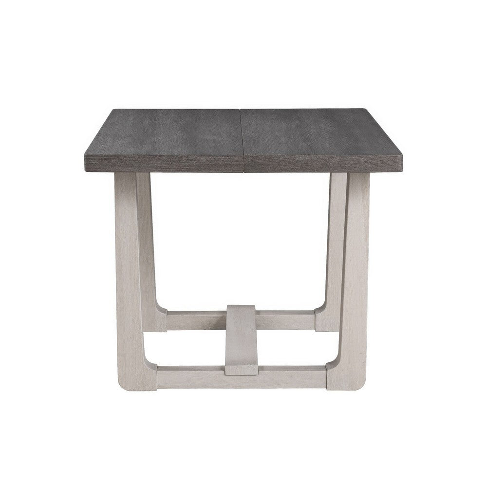 Sesa Dining Table | 48" Rectangular Top | Trestle Base | Gray & White