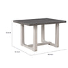 Sesa Dining Table | 48" Rectangular Top | Trestle Base | Gray & White