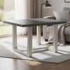 Sesa Dining Table | 48" Rectangular Top | Trestle Base | Gray & White