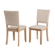 Sesa 4pc Dining Chair Set | Gray Upholstered Seat & Back | Natural Brown