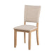 Sesa 4pc Dining Chair Set | Gray Upholstered Seat & Back | Natural Brown