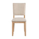 Sesa 4pc Dining Chair Set | Gray Upholstered Seat & Back | Natural Brown