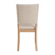 Sesa 4pc Dining Chair Set | Gray Upholstered Seat & Back | Natural Brown