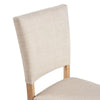 Sesa 4pc Dining Chair Set | Gray Upholstered Seat & Back | Natural Brown