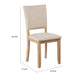 Sesa 4pc Dining Chair Set | Gray Upholstered Seat & Back | Natural Brown