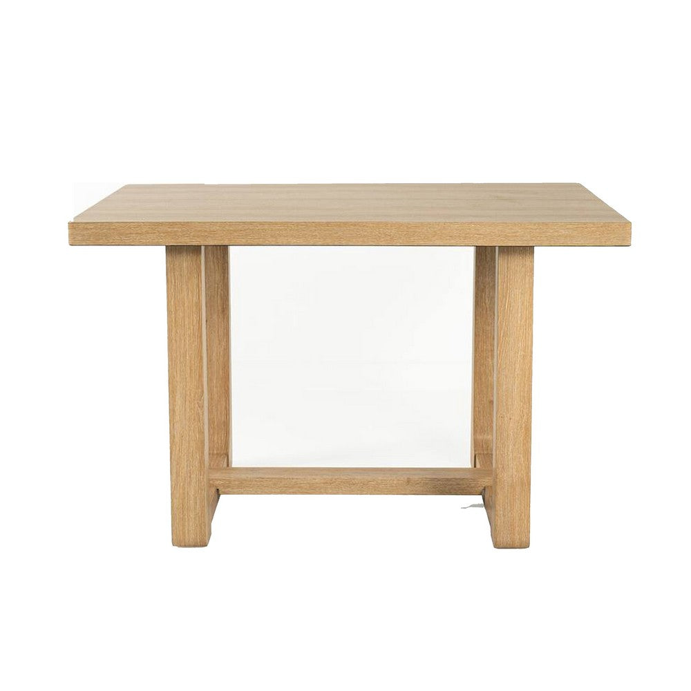 Sesa Dining Table | 48" Rectangular Top | Trestle Base | Natural Brown