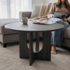 Kysa Dining Table | 47" Round Top | Cross U Pedestal Base | Dark Gray