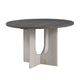 Kysa Dining Table | 47" Gray Round Top | Cross U Pedestal Base | White